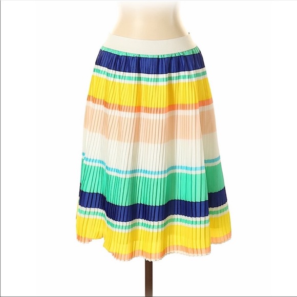 5/$25 NWT Colorful pleated striped A-line skirt XS - Picture 2 of 5